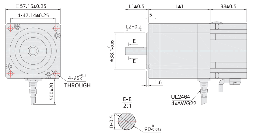 57mm剎車步進外形尺寸圖